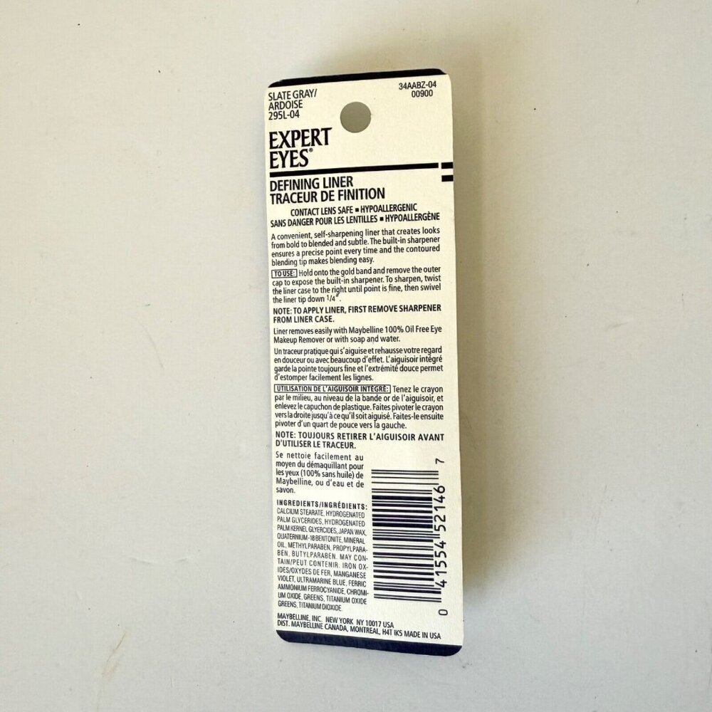 NEW Maybelline Expert Eyes Liner SLATE GRAY 0.01 oz Hypoallergenic Sharpener - Picture 4 of 5